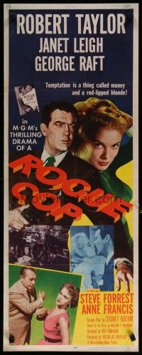 5m724 ROGUE COP insert '54 Robert Taylor & sexy Janet Leigh, George Raft smacks Anne Francis!