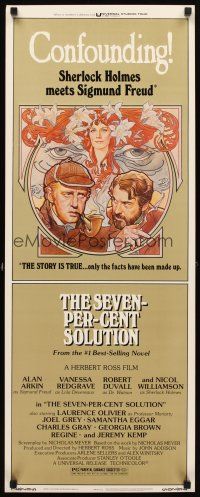 5m745 SEVEN-PER-CENT SOLUTION insert '76 Arkin, Robert Duvall, Vanessa Redgrave, great Drew art!