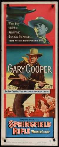 5m771 SPRINGFIELD RIFLE insert '52 cool close-up artwork of Gary Cooper with rifle!