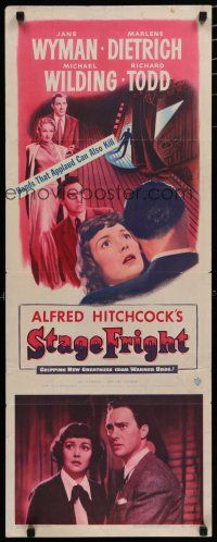 5m772 STAGE FRIGHT insert '50 Marlene Dietrich, Jane Wyman, directed by Alfred Hitchcock!