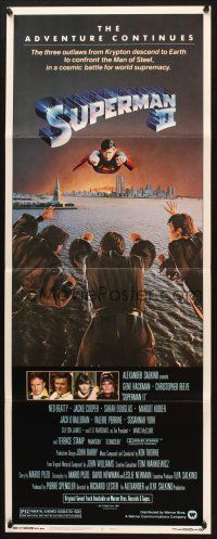 5m783 SUPERMAN II insert '81 Christopher Reeve, Terence Stamp, great artwork over New York City!