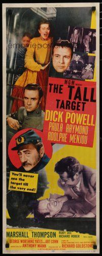 5m786 TALL TARGET insert '51 Anthony Mann film noir, Dick Powell & Paula Raymond!