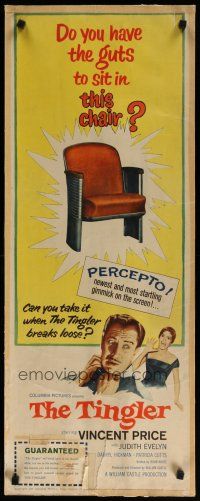 5m806 TINGLER insert '59 Vincent Price, William Castle, terrified audience, presented in Percepto!