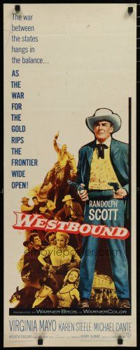 5m835 WESTBOUND insert '59 Randolph Scott is hellbound for glory, directed by Budd Boetticher!
