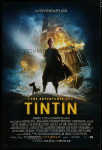 5p024 ADVENTURES OF TINTIN advance DS 1sh '11 Steven Spielberg's version of the French cartoon!