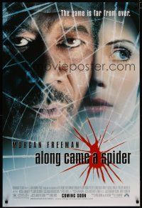 5p037 ALONG CAME A SPIDER advance DS 1sh '01 Morgan Freeman & Monica Potter!