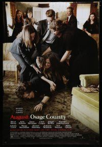 5p058 AUGUST: OSAGE COUNTY DS 1sh '13 Meryl Streep, Julia Roberts, McGregor, misery loves family