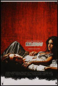 5p117 BLOW foil 1sh '01 Johnny Depp & Penelope Cruz in cocaine biography!