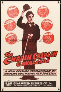 5p157 CHARLIE CHAPLIN CAVALCADE 1sh R40s The Fireman, Behind the Screen, cool art of Chaplin!