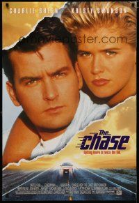 5p160 CHASE version 1 DS 1sh '94 super close up of Charlie Sheen & sexy Kristy Swanson!