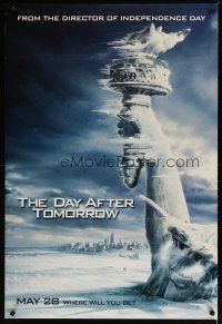 5p213 DAY AFTER TOMORROW style AS teaser DS 1sh '04 cool image of frozen Statue of Liberty!