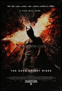 5p208 DARK KNIGHT RISES advance DS English 1sh '12 cool image of Batman in broken buildings!