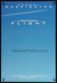 5p293 FLIGHT teaser DS 1sh '12 Denzel Washington, John Goodman, cool image of jet & contrail!