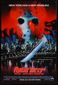 5p304 FRIDAY THE 13th PART VIII advance 1sh '89 Jason Takes Manhattan, Big Apple in big trouble!