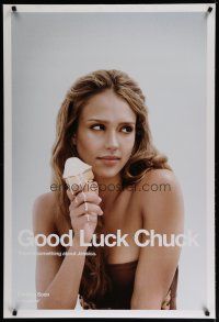 5p341 GOOD LUCK CHUCK teaser DS 1sh '07 sexy image of Jessica Alba with ice cream cone!