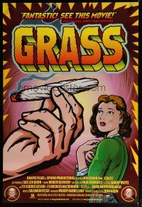 5p346 GRASS 1sh '99 history of marijuana in the U.S., great drug artwork!