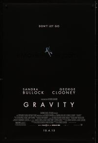 5p347 GRAVITY 10.4.13 advance DS 1sh '13 Sandra Bullock, George Clooney, don't let go!