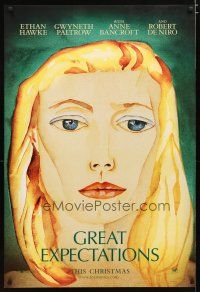 5p350 GREAT EXPECTATIONS style A teaser DS 1sh '98 art of Gwyneth Paltrow, Charles Dickens!