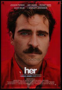 5p365 HER advance DS 1sh '13 image of depressed Joaquin Phoenix in Spike Jonze love story!