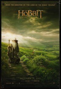 5p373 HOBBIT: AN UNEXPECTED JOURNEY teaser DS 1sh '12 cool image of Ian McKellen as Gandalf!