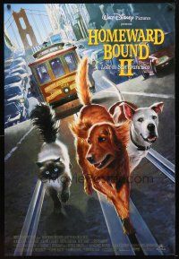 5p378 HOMEWARD BOUND 2 DS 1sh '96 Walt Disney, dogs & cat Lost in San Francisco!