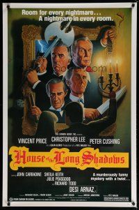 5p381 HOUSE OF THE LONG SHADOWS 1sh '83 Vincent Price, Peter Cushing, John Carradine & Chris Lee!