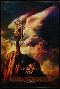 5p386 HUNGER GAMES: CATCHING FIRE advance DS 1sh '13 Jennifer Lawrence w/bow on mountain!
