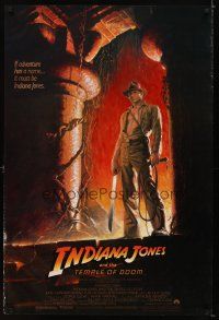 5p402 INDIANA JONES & THE TEMPLE OF DOOM 1sh '84 adventure is Ford's name, Bruce Wolfe art!