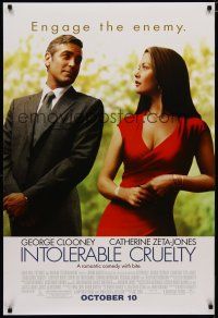 5p405 INTOLERABLE CRUELTY advance DS 1sh '03 Coen Bros, George Clooney & sexy Catherine Zeta-Jones!