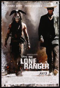 5p474 LONE RANGER advance DS 1sh '13 Disney, Johnny Depp, Armie Hammer in the title role!