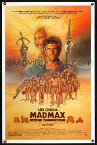 5p491 MAD MAX BEYOND THUNDERDOME 1sh '85 art of Mel Gibson & Tina Turner by Richard Amsel!