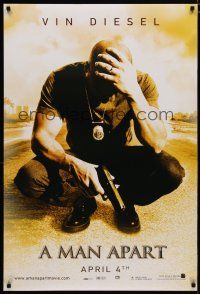 5p497 MAN APART teaser DS 1sh '03 Larenz Tate, cool image of Vin Diesel w/gun