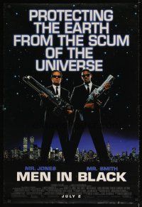 5p520 MEN IN BLACK advance DS 1sh '97 Will Smith & Tommy Lee Jones protecting Earth!