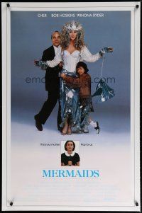 5p521 MERMAIDS DS 1sh '90 Cher, Winona Ryder, Bob Hoskins & very young Christina Ricci!