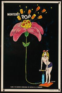 5p539 MONTEREY POP 1sh R78 D.A. Pennebaker, rock & roll, great sexy Tomi Ungerer art!