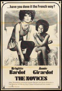 5p567 NOVICES 1sh '75 great image of sexy Brigitte Bardot & Annie Girardot!
