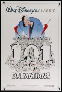 5p572 ONE HUNDRED & ONE DALMATIANS DS 1sh R91 most classic Walt Disney canine family cartoon!