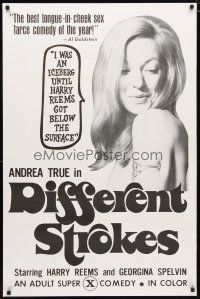 5p580 OVER SEXPOSURE 1sh '70s close-up of Andrea True, x-rated comedy, Different Strokes!
