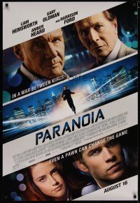 5p583 PARANOIA advance DS 1sh '13 Liam Hemsworth, Gary Oldman, Amber Heard, Harrison Ford!