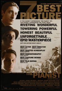 5p598 PIANIST DS awards 1sh '02 directed by Roman Polanski, Adrien Brody, Nazi soldiers!