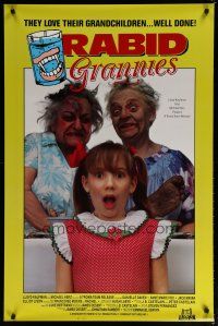 5p617 RABID GRANNIES 1sh '89 wild & wacky cannibal grandmas Troma horror!