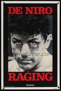 5p619 RAGING BULL teaser 1sh '80 Martin Scorsese, classic close up boxing image of Robert De Niro!