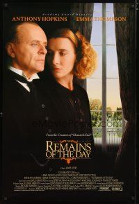 5p630 REMAINS OF THE DAY int'l DS 1sh '93 close up of Anthony Hopkins & Emma Thompson!