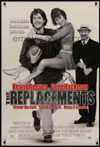 5p632 REPLACEMENTS DS 1sh '00 Keanu Reeves as football player with cheerleader & Gene Hackman!