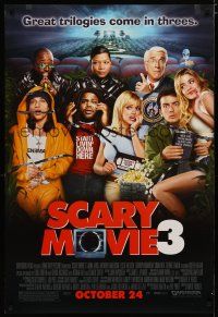 5p667 SCARY MOVIE 3 advance DS 1sh '03 wacky image of Anna Faris, Leslie Nielson, Charlie Sheen!
