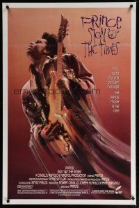 5p690 SIGN 'O' THE TIMES 1sh '87 rock and roll concert, great image of Prince w/guitar!