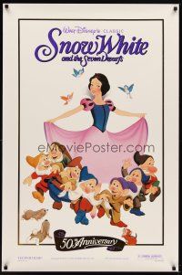 5p702 SNOW WHITE & THE SEVEN DWARFS foil 1sh R87 Walt Disney animated cartoon fantasy classic!