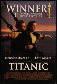 5p772 TITANIC style D int'l DS 1sh '97 Leonardo DiCaprio & Kate Winslet, James Cameron!
