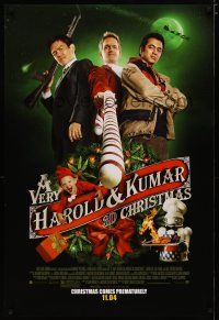 5p802 VERY HAROLD & KUMAR 3D CHRISTMAS advance DS 1sh '11 John Cho, Kal Penn, Neil Patrick Harris!
