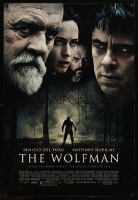 5p828 WOLFMAN DS 1sh '10 Benicio Del Toro, Anthony Hopkins, Emily Blunt & Hugo Weaving!